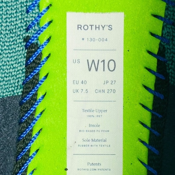 ROTHY'S  The almond Loafer Slip On Washable Ballet Flats in Blue Sage Size 10 - Picture 12 of 14